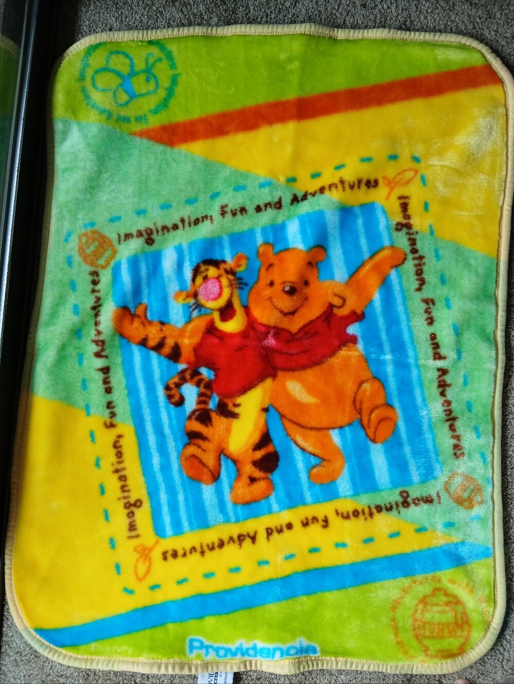 Winnie the Pooh & Tigger Cozy Baby Blanket - Yellow/Green/Blue